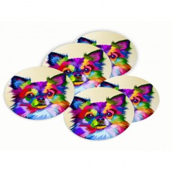 Generic Color Dog Coasters Set - 5 Pcs